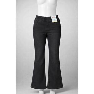 Cat&Jack Girls Flare Jeans Sz 18 NWT Pull On Ultimate Stretch Mid Rise Black